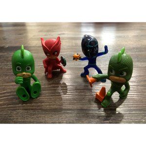 PJ Masks Mini Figure Lot of 4 Night Ninja Owlette Gekko Plastic Toy